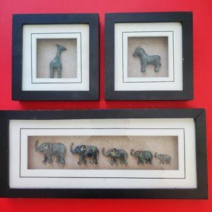 African animal theme wall decoration elephant 6x14 giraffe 6x6 zebra 6x6